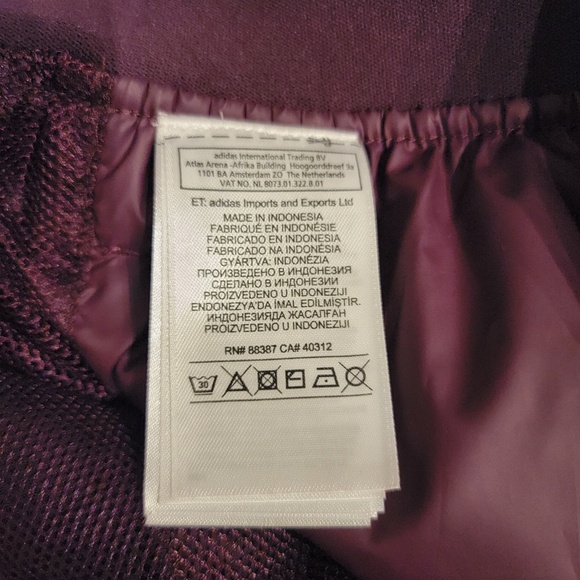 Adidas by Stella McCartney Train Track Pants Size Medium Burgundy Zip Bottom NWT - Picture 7 of 8